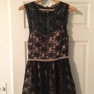 black lace homecoming dress